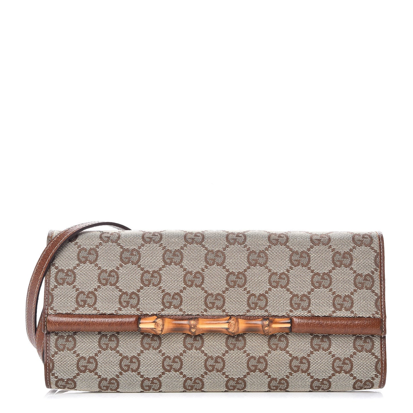 Monogram Bamboo Bar Clutch Brown