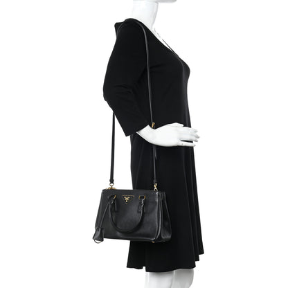 Prada Saffiano Small Galleria Double Zip Tote Black 2 of 10