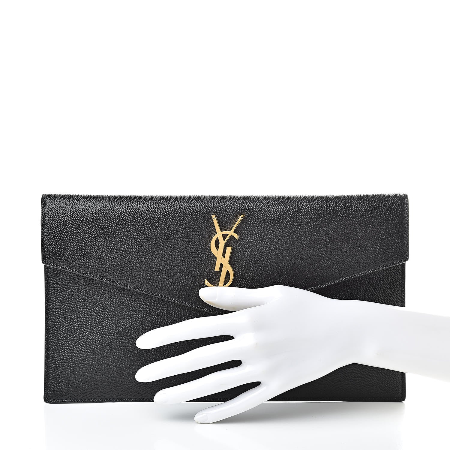 Saint Laurent Grain De Poudre Uptown Pouch Black 2 of 8