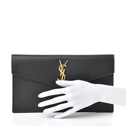 Saint Laurent Grain De Poudre Uptown Pouch Black 2 of 8