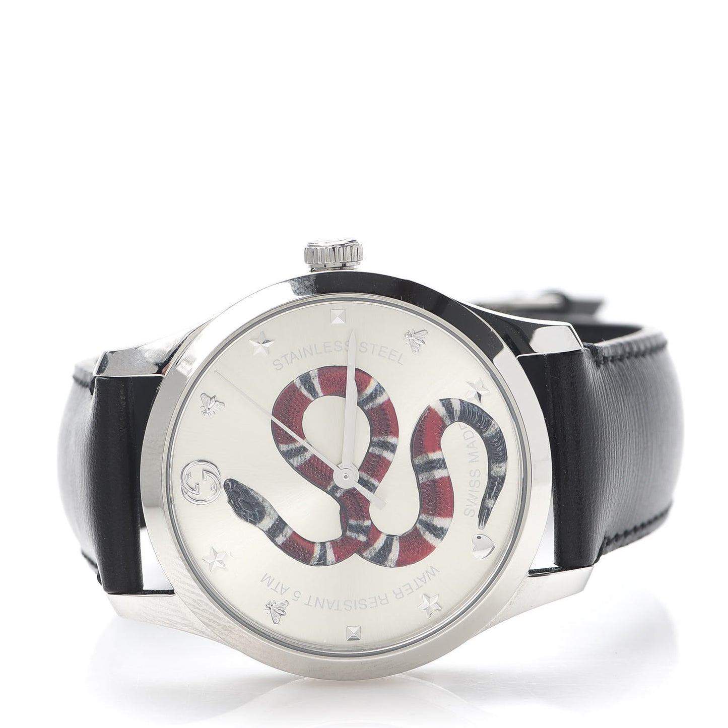 Stainless Steel Calfskin 38mm G-Timeless Snake Quartz Watch