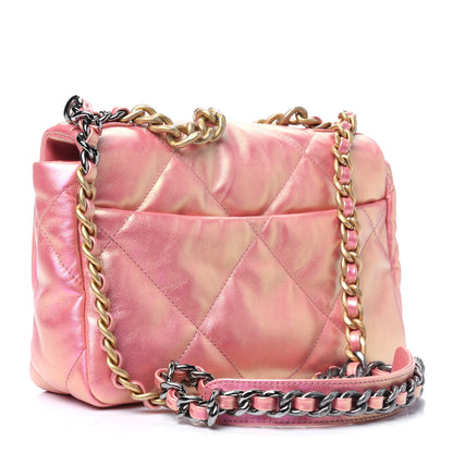 Chanel Iridescent Calfskin Quilted Medium Chanel 19 Flap Pink 4 of 14