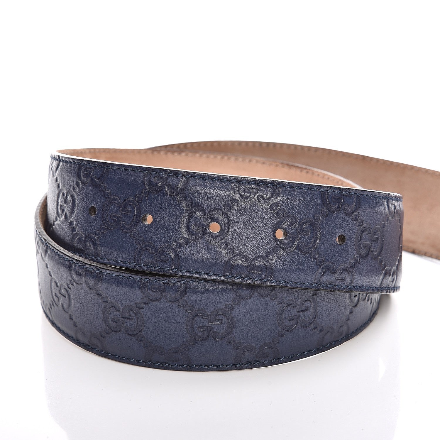 Gucci Guccissima Interlocking G Belt 95 38 Blue 5 of 8