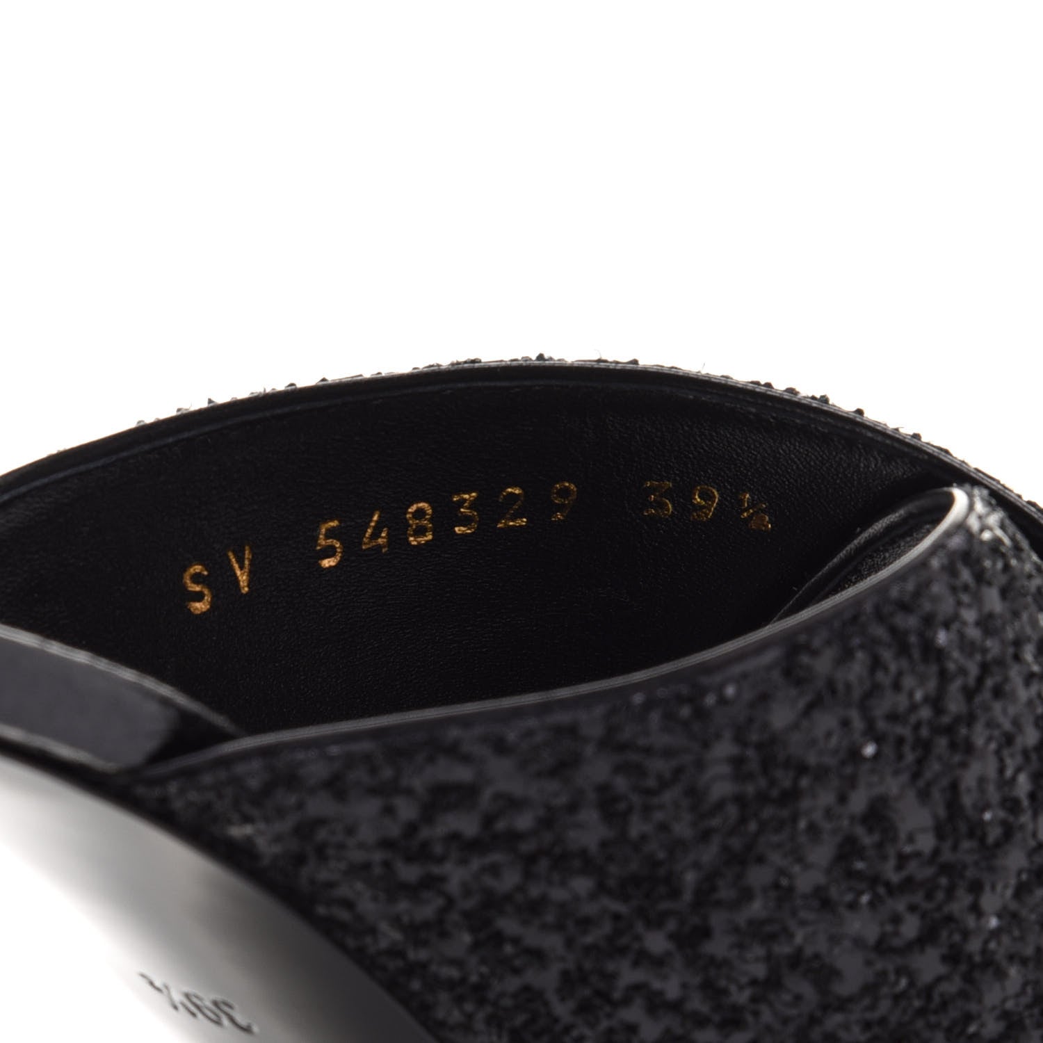Saint Laurent Glitter LouLou 70 Mule Sandals 39.5 Black 8 of 9