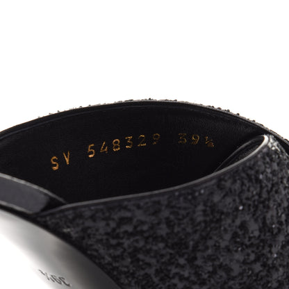 Saint Laurent Glitter LouLou 70 Mule Sandals 39.5 Black 8 of 9