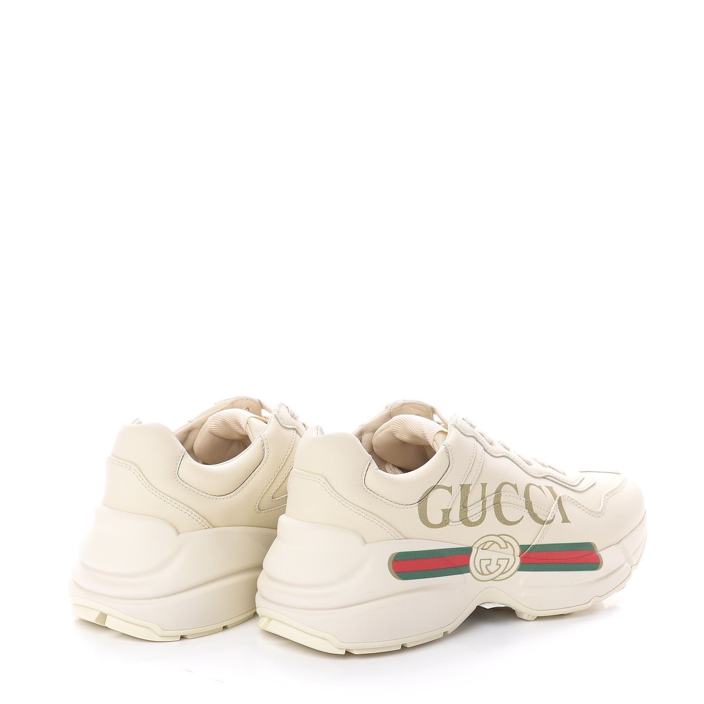 Calfskin Logo Womens Rhyton Sneakers 36 Ivory