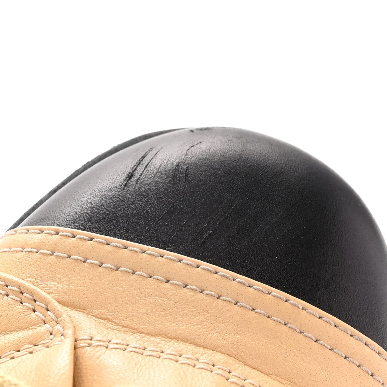 Chanel Lambskin CC Sneakers 37.5 Beige Black 9 of 12