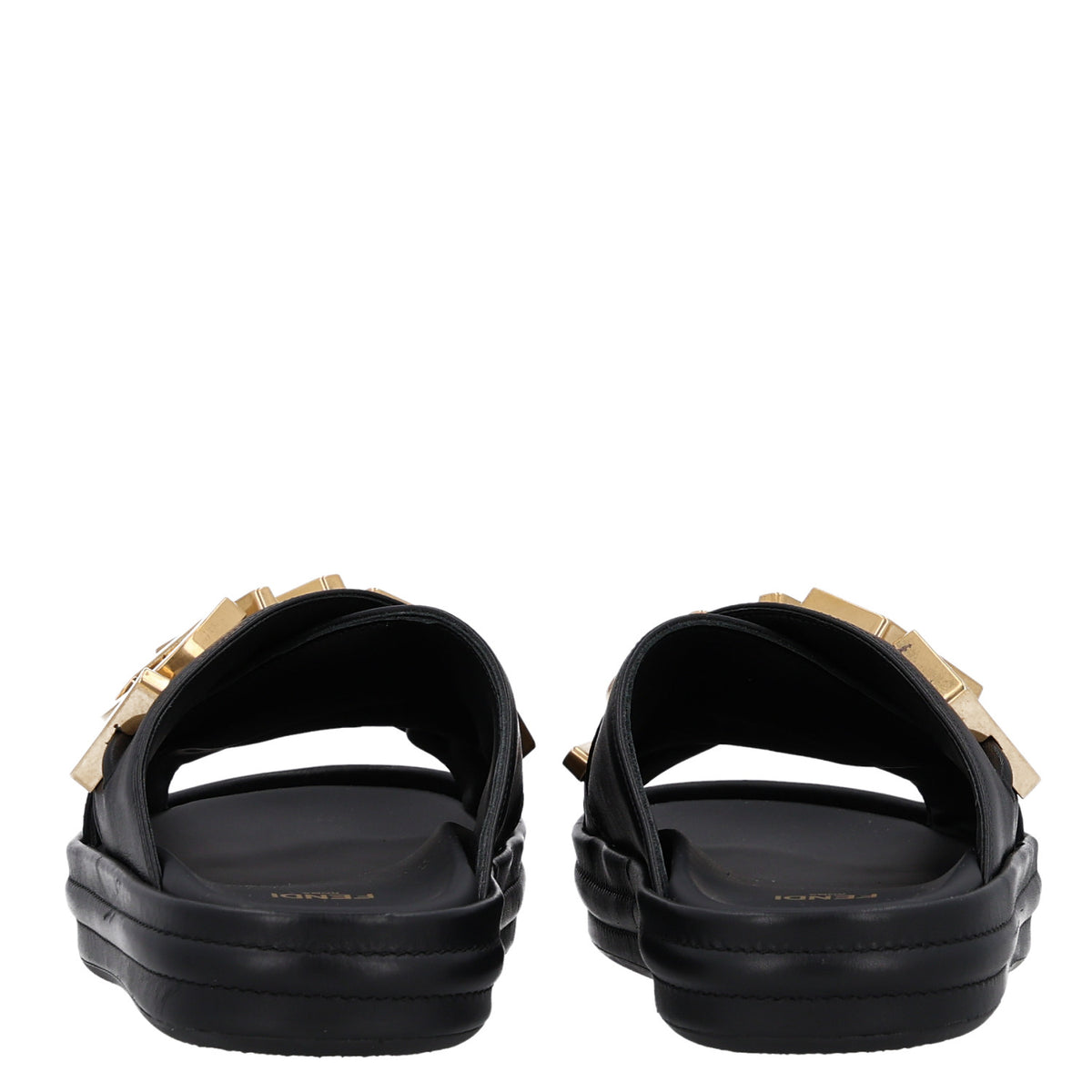 Vitello Womens Fendigraphy Slide Sandals 36 Black