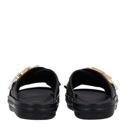 Fendi Vitello Womens Fendigraphy Slide Sandals 36 Black 6 of 11