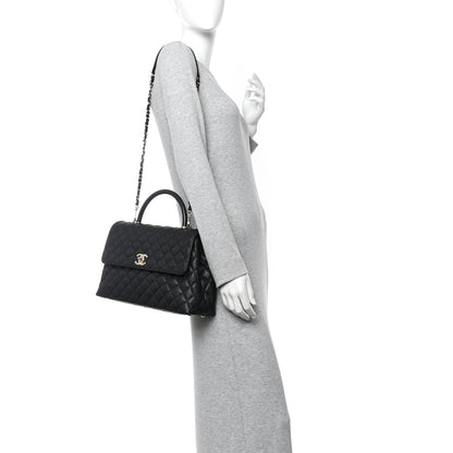 Chanel Caviar Quilted Medium Coco Handle Flap Black 2 of 12