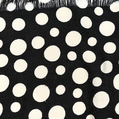 Louis Vuitton Silk Wool Kusama Dots Scarf Black White 3 of 6