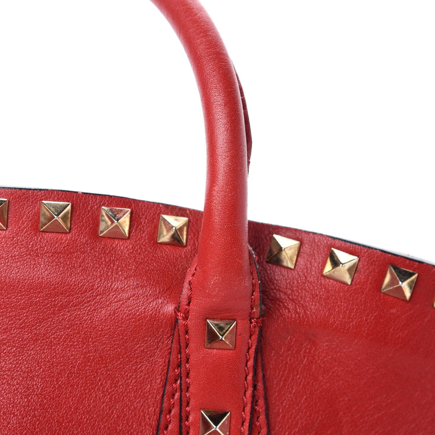 Valentino Garavani Vitello Rockstud Dome Shopper Rosso Valentino 10 of 22