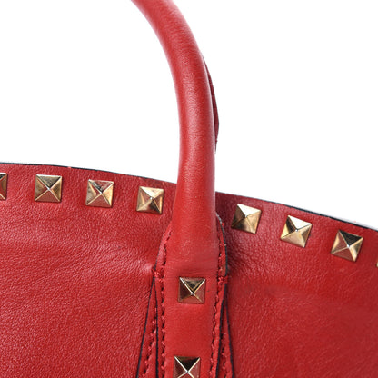 Valentino Garavani Vitello Rockstud Dome Shopper Rosso Valentino 10 of 22
