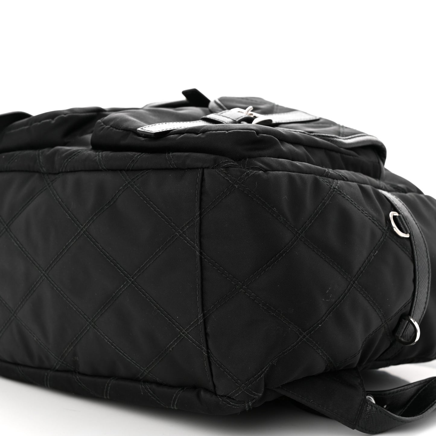 Tessuto Nylon Saffiano Vela Quilted Backpack Black