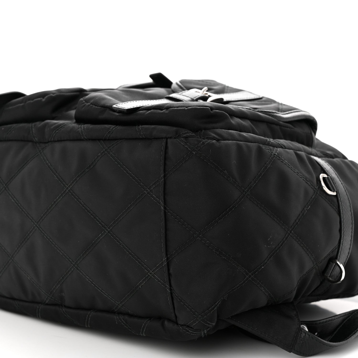 Prada Tessuto Nylon Saffiano Vela Quilted Backpack Black 10 of 19