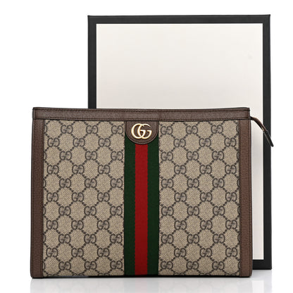 Gucci GG Supreme Monogram Web Ophidia Pouch Brown 10 of 10