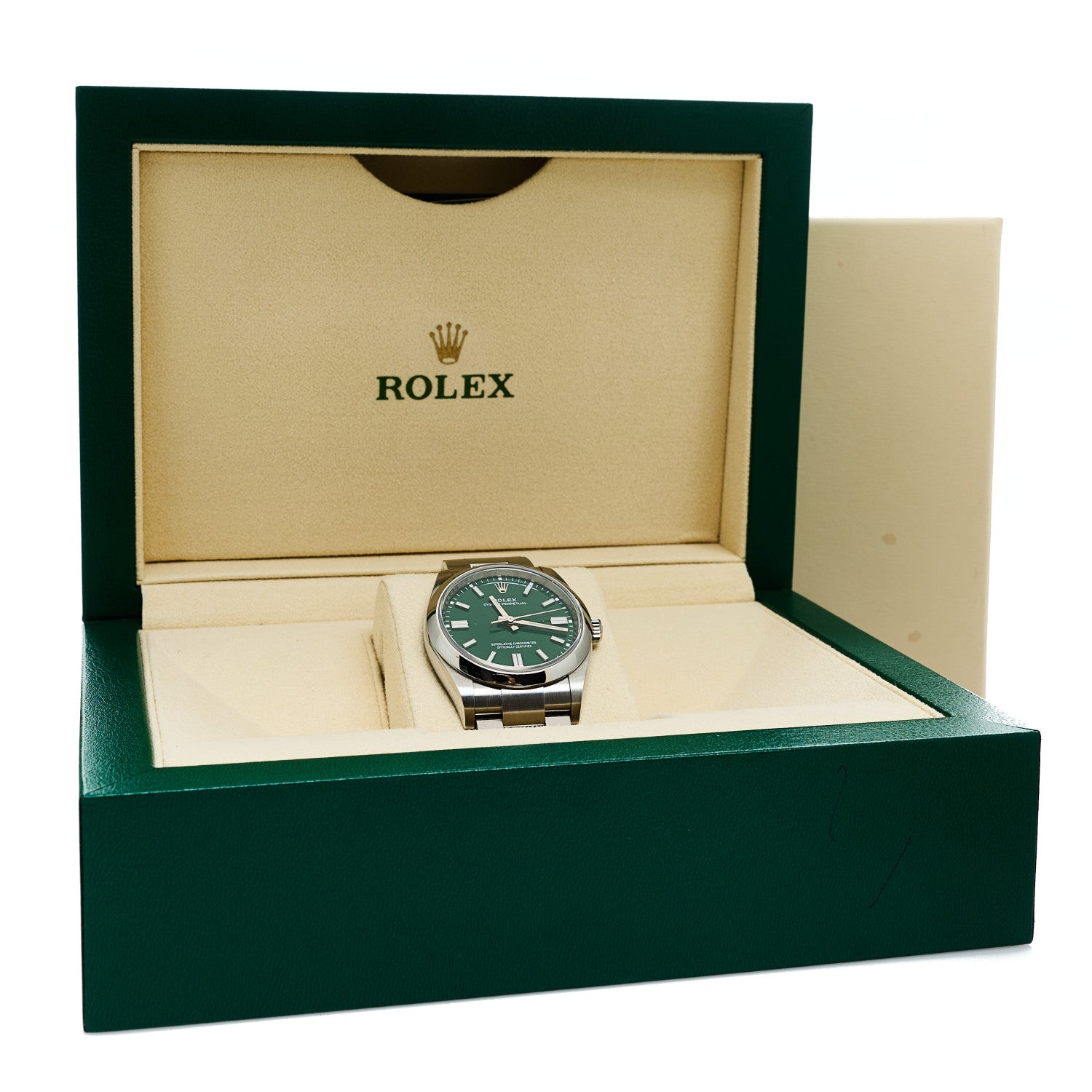 Rolex Stainless Steel 36mm Oyster Perpetual Watch Green 126000 5 of 5