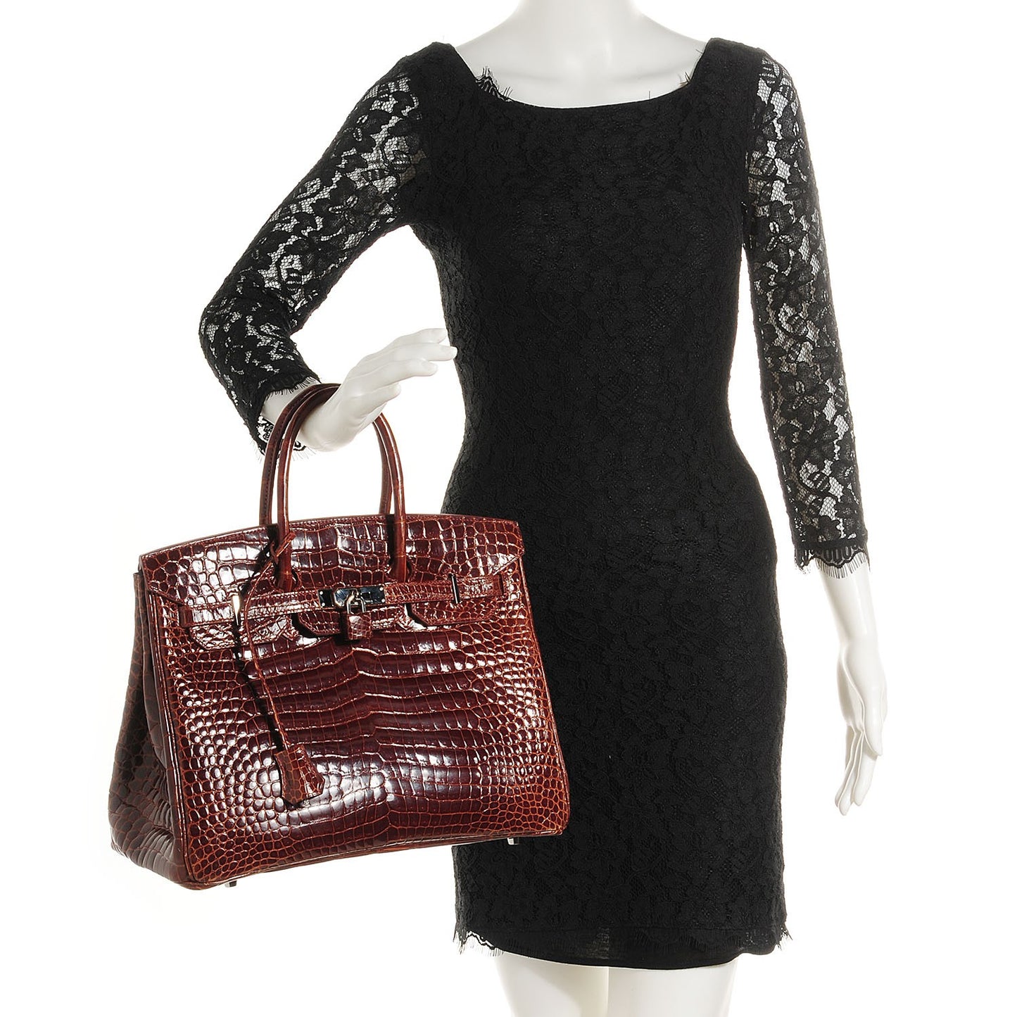 Shiny Porosus Crocodile Birkin 35 Miel