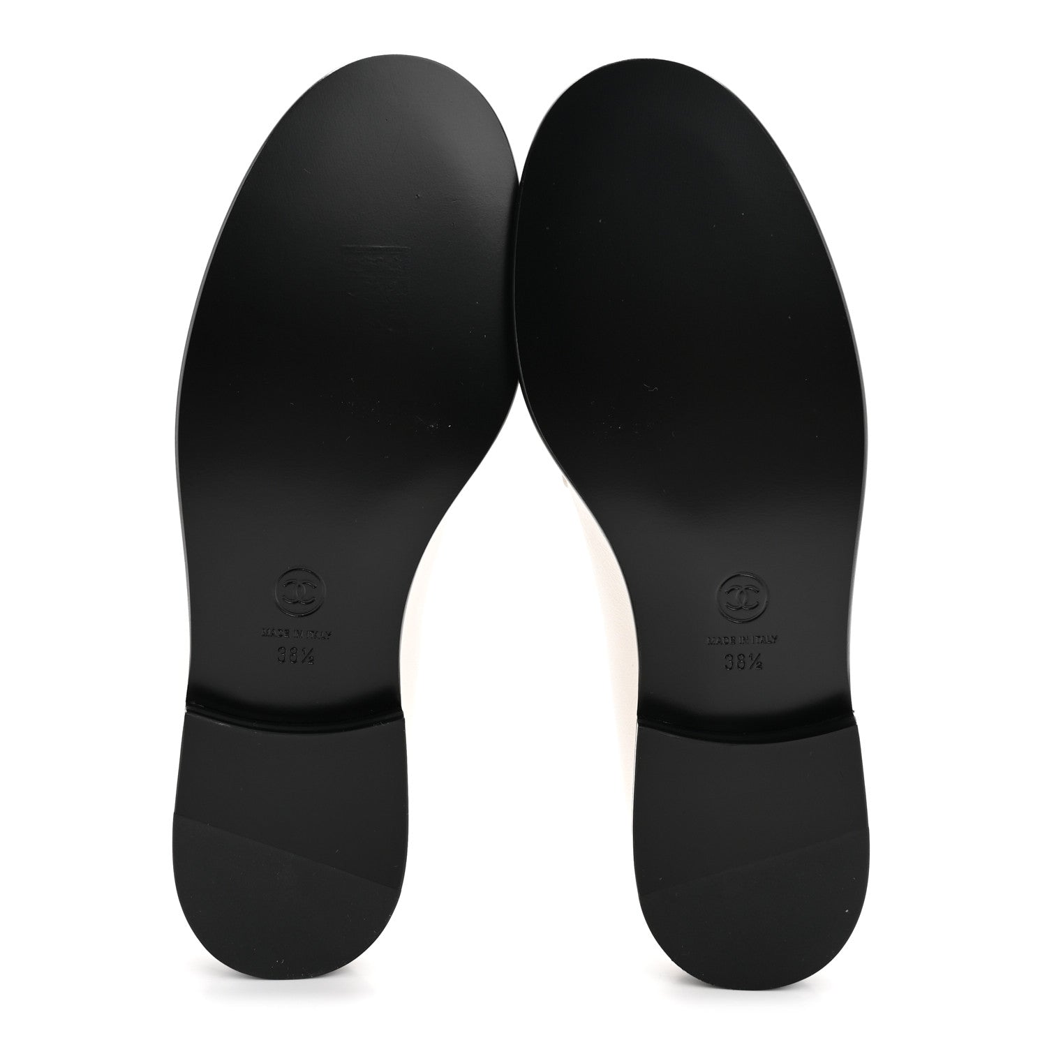 Chanel Lambskin CC Mocassin Loafers 38.5 White 12 of 18