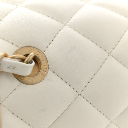 Chanel Lambskin Quilted Crown Box Bag White 12 of 12