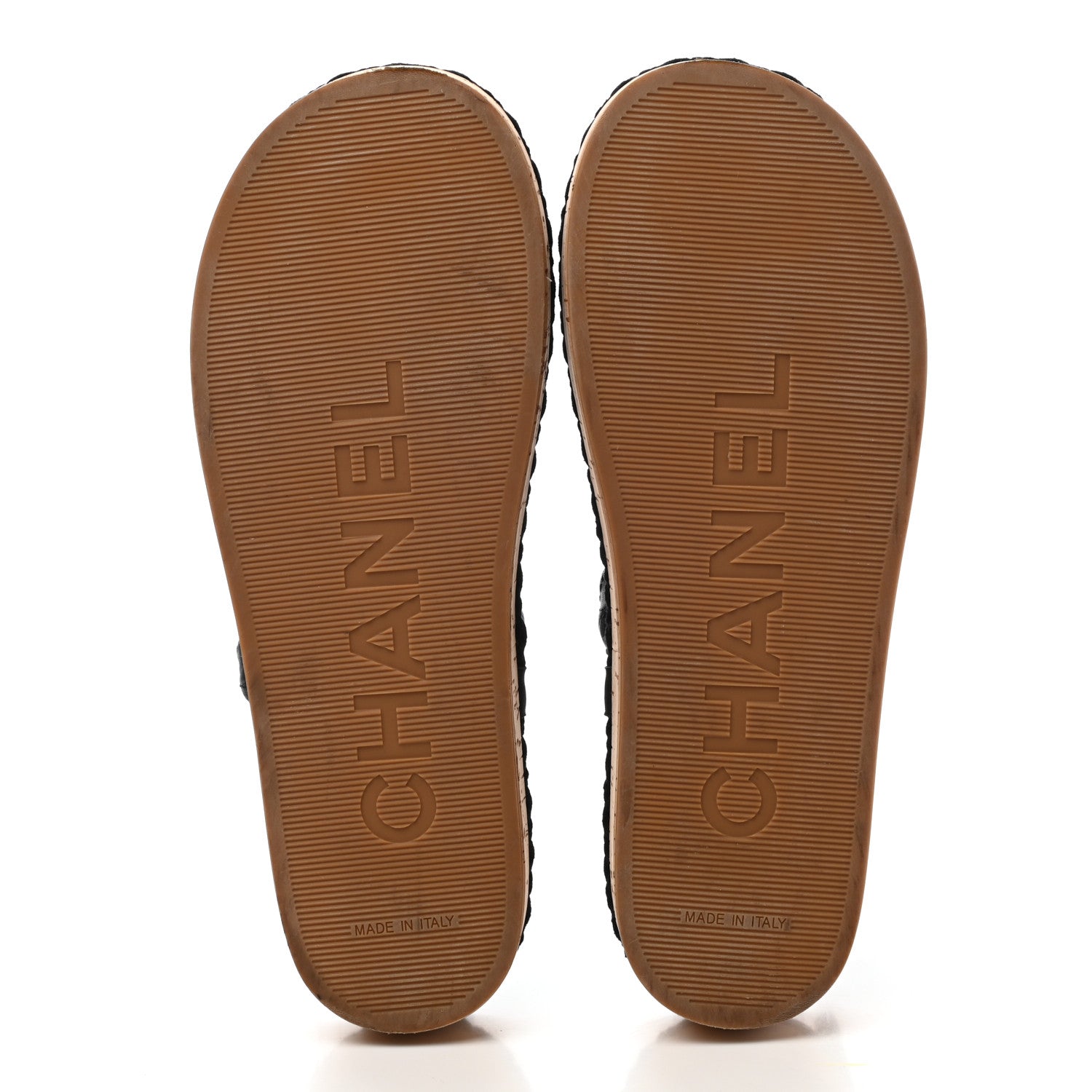 Chanel Cord Lambskin Quilted Logo Sandals 39 Black 7 of 9