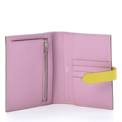 Hermes Epsom Verso Bearn Compact Wallet Lime Mauve Silvestre 5 of 8