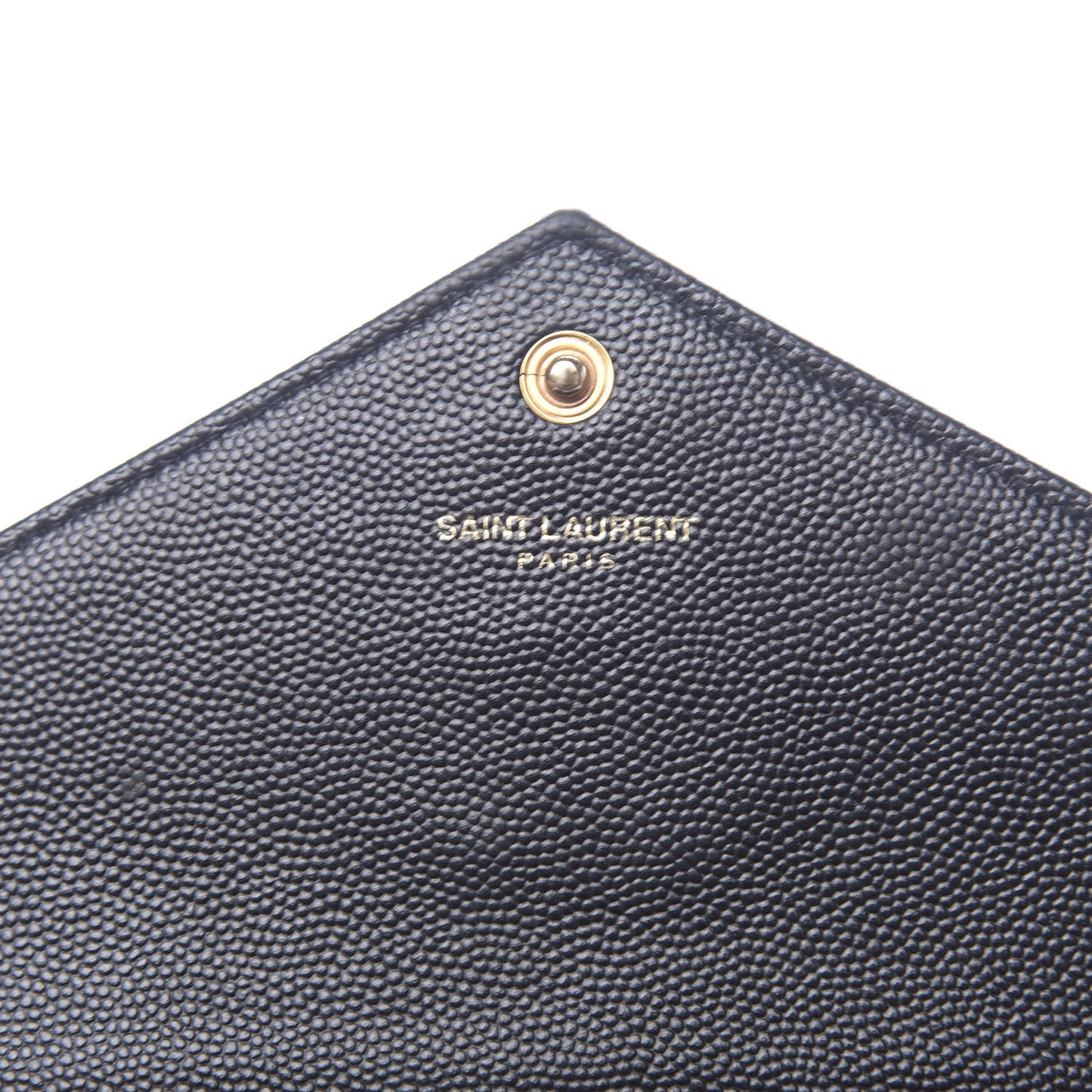 Grain De Poudre Matelasse Chevron Monogram Envelope Chain Wallet Black