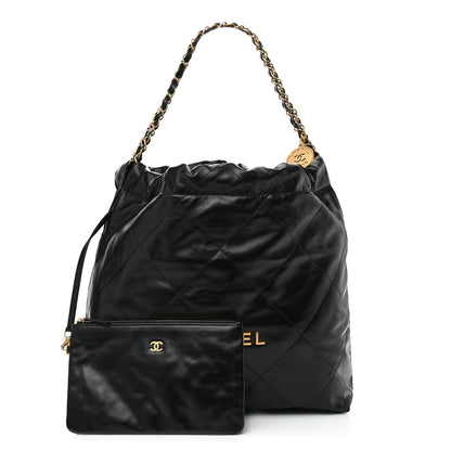 Chanel Shiny Calfskin Quilted Chanel 22 Black 1 of 9