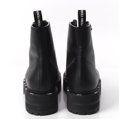 Fendi Calfskin FFreedom Platform Biker Boots 37.5 Black 6 of 8