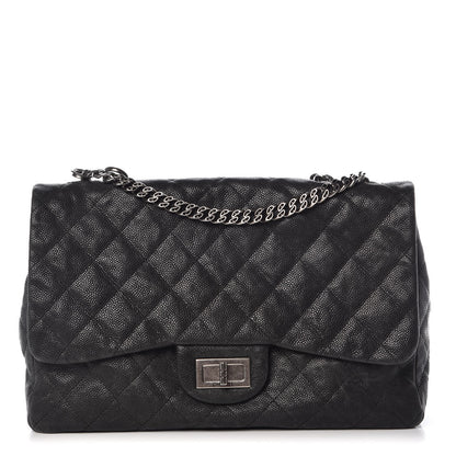 Chanel Washed Caviar Quilted 2.55 Reissue 227 Bijoux Chain Flap Black 1 of 16