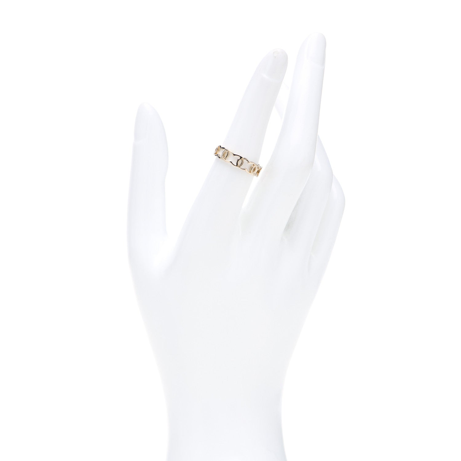 Chanel Metal CC Ring 6.75 Gold 2 of 4