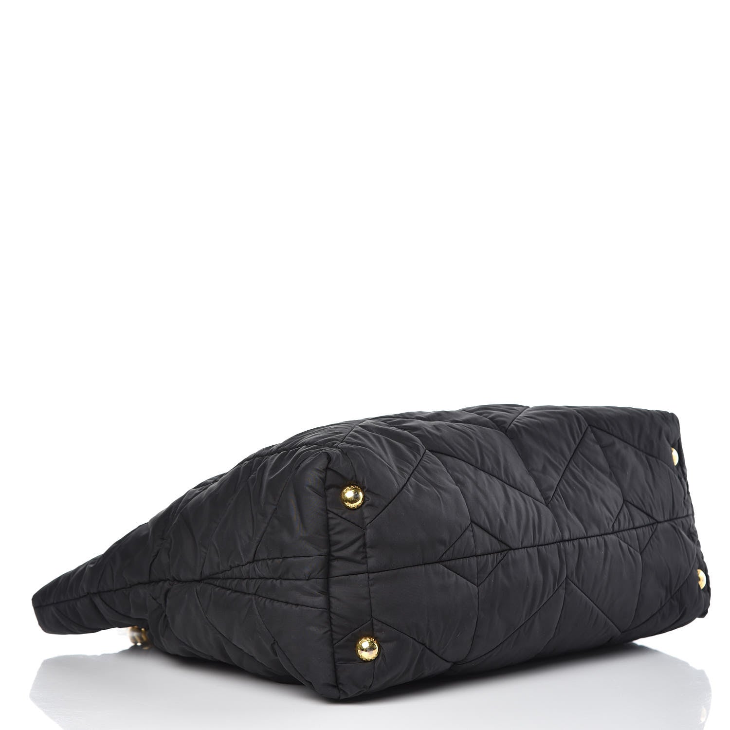 Prada Tessuto Nylon Chevron Quilted Tote Black 4 of 14