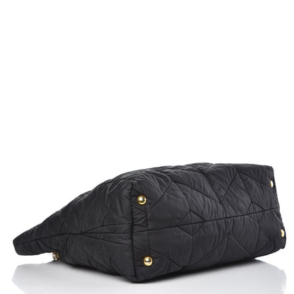 Prada Tessuto Nylon Chevron Quilted Tote Black 4 of 14
