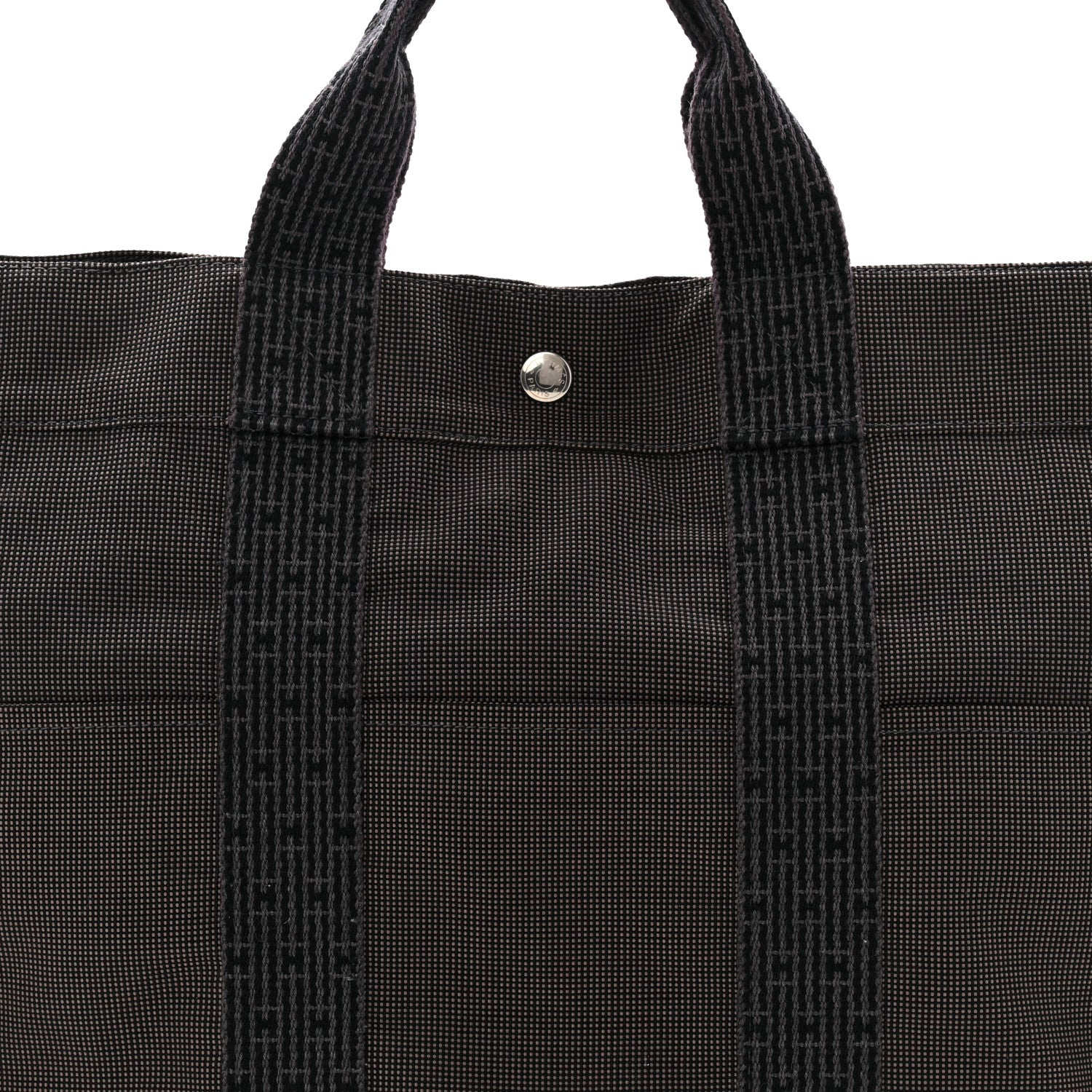 Hermes Canvas Herline MM Tote Grey 7 of 9