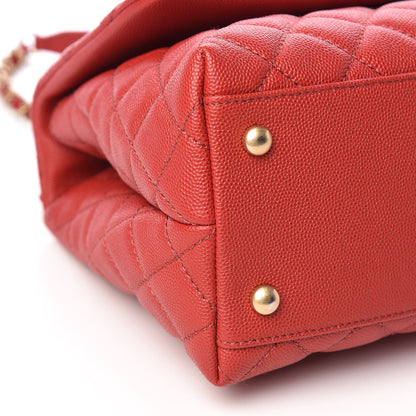 Chanel Caviar Lizard Quilted Small Coco Handle Flap Red 9 of 11