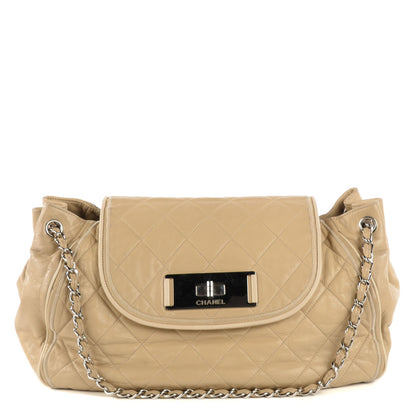 Chanel Lambskin Large East West Accordion Flap Beige 1 of 10