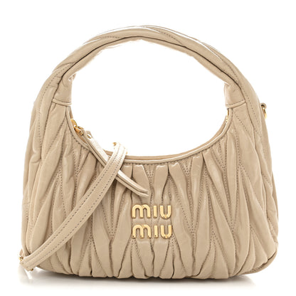 Miu Miu Nappa Matelasse Small Wander Hobo Sabbia 3 of 11