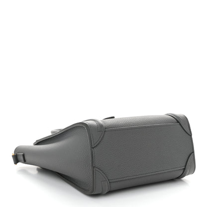 Celine Drummed Calfskin Nano Luggage Kohl 4 of 14