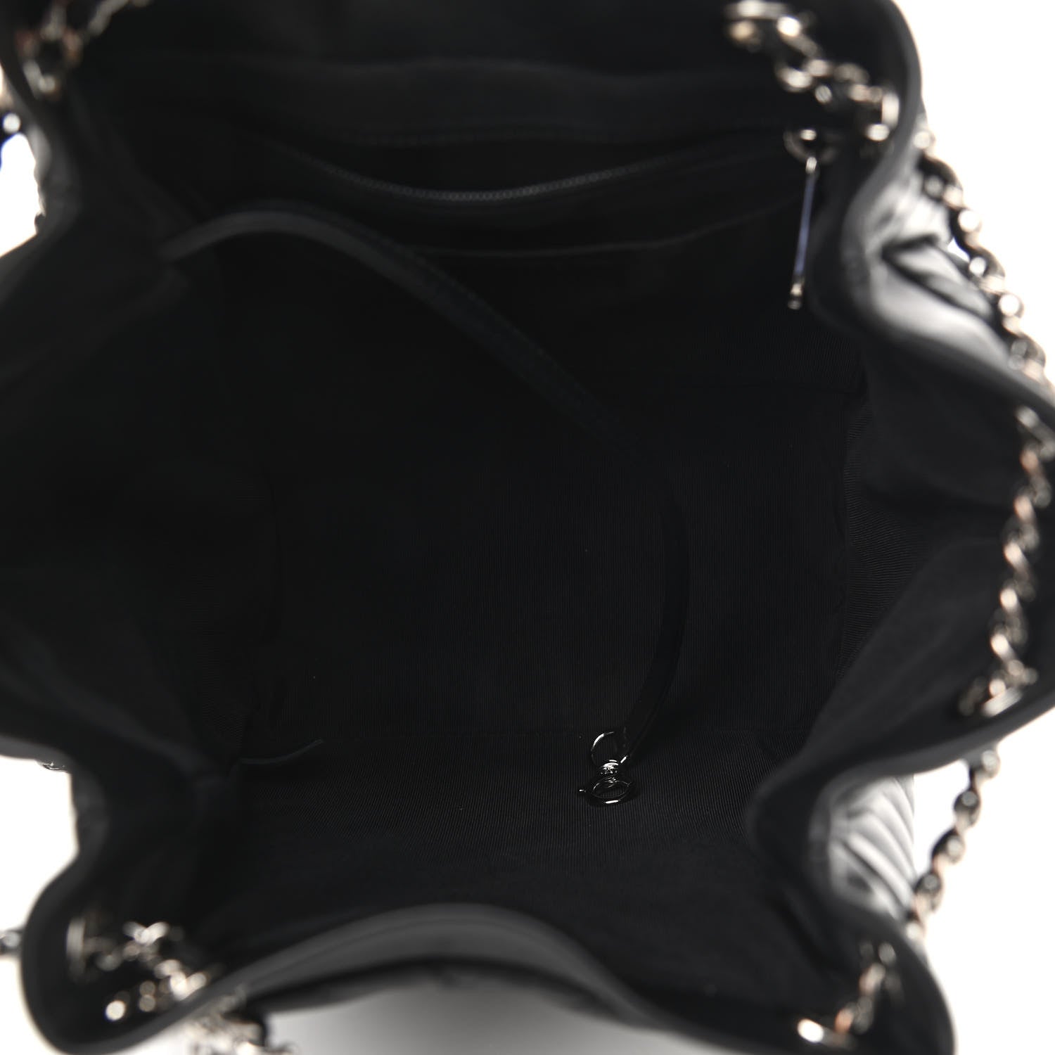 Chanel Lambskin Chevron Small Urban Spirit Drawstring Bag Black 5 of 9