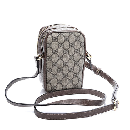 Gucci GG Supreme Monogram Web Mini Ophidia Double Zip Crossbody Bag Beige New Acero 2 of 9