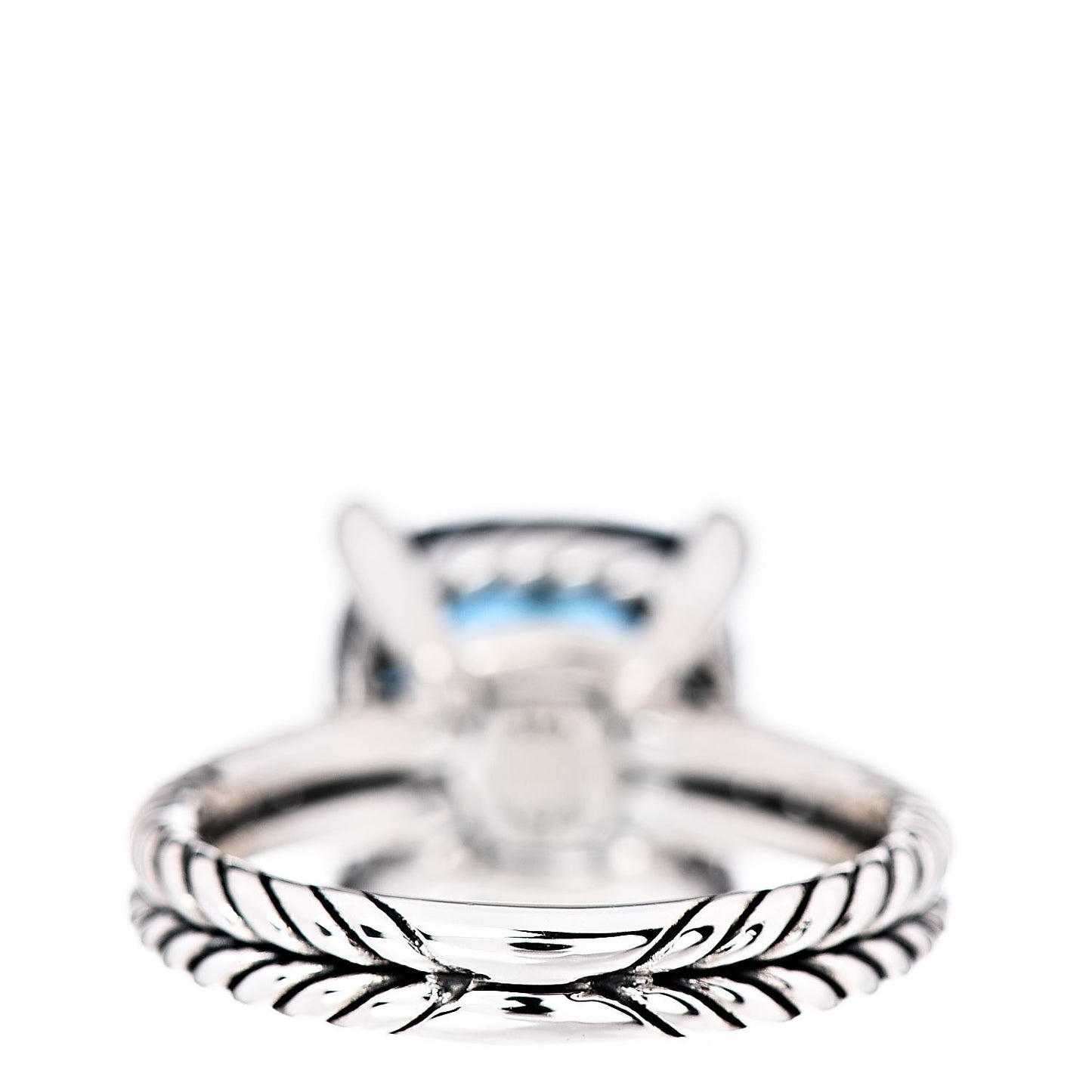 Sterling Silver Diamond Hampton Blue Topaz 11mm Chatelaine Ring 52 6