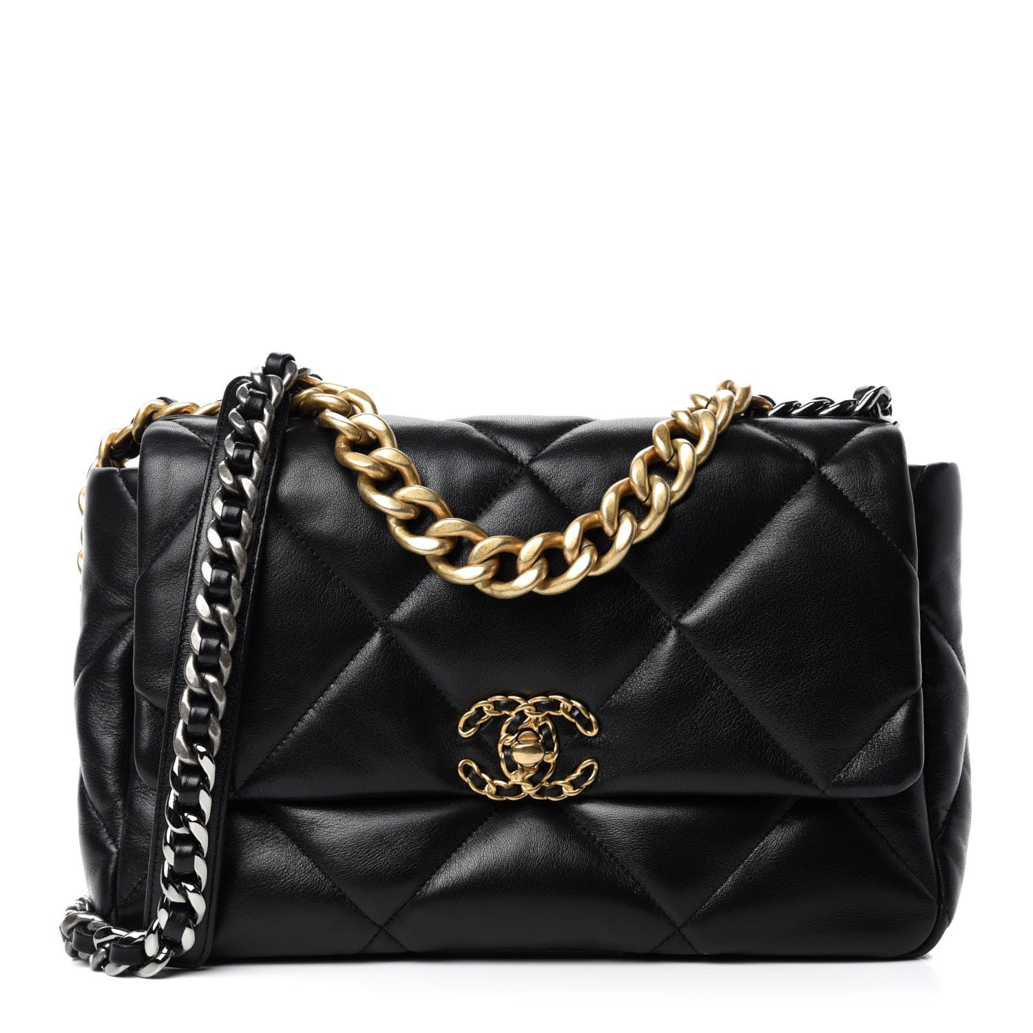 Chanel Lambskin Quilted Large 19 Flap Black 1 of 11