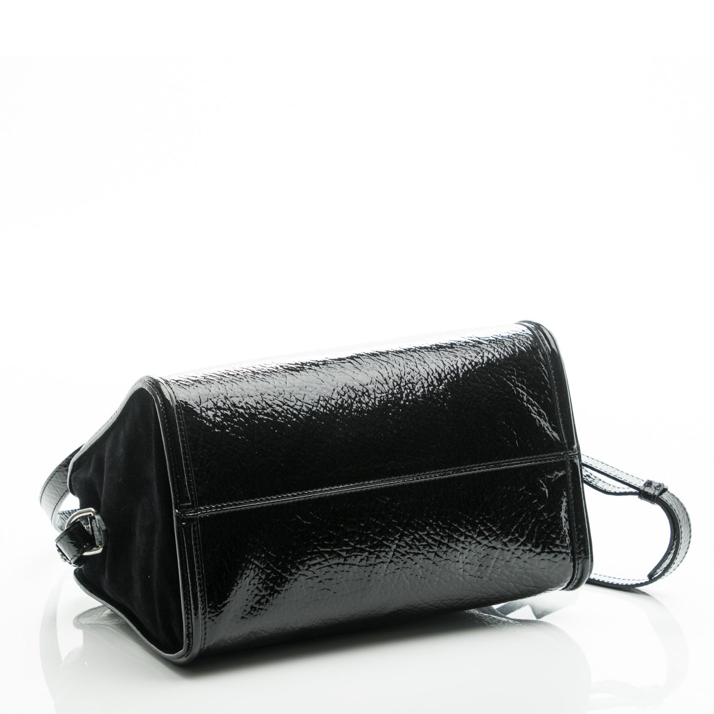 Patent Small Eyelet Padlock Skull Tote Black
