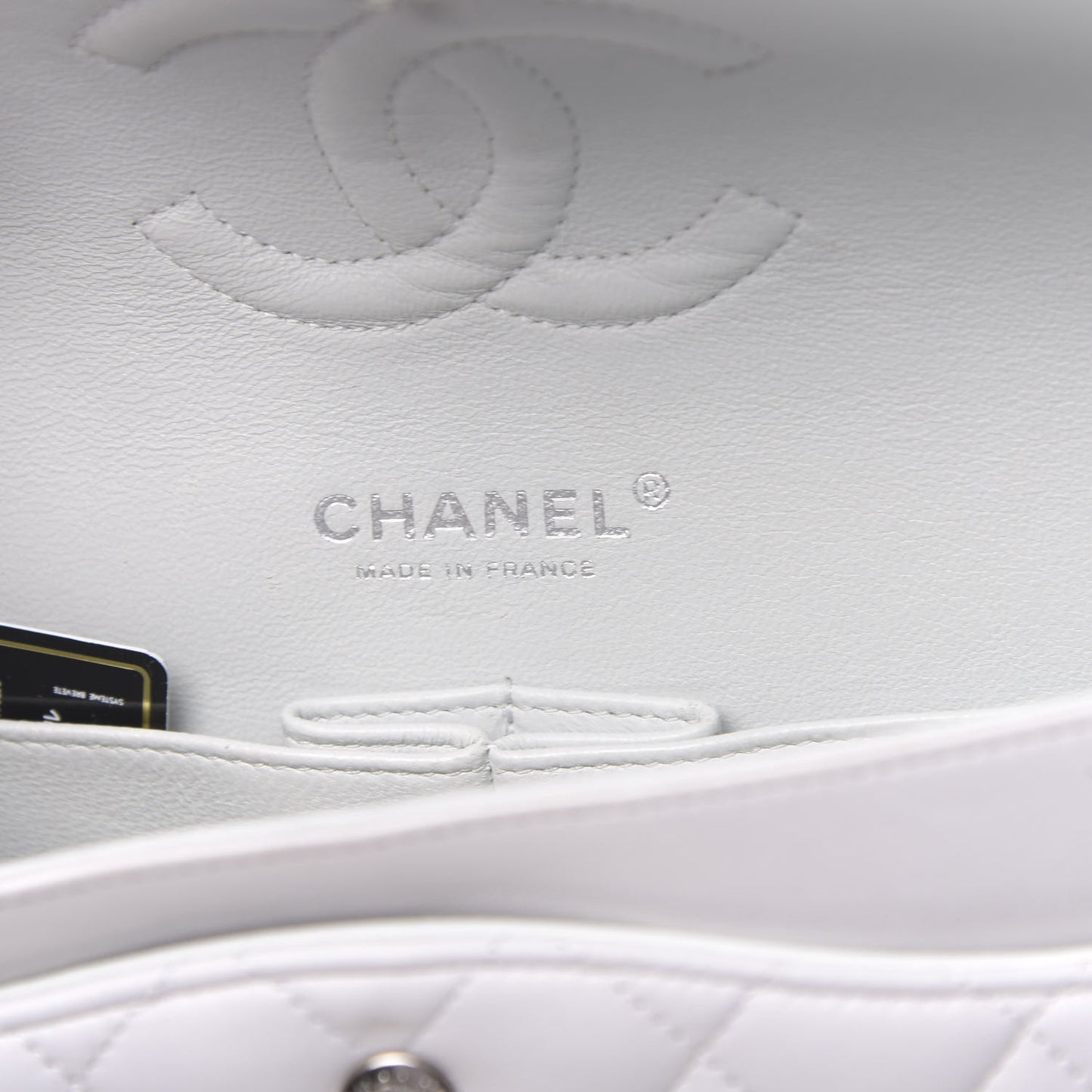 Lambskin Quilted Medium Double Flap White
