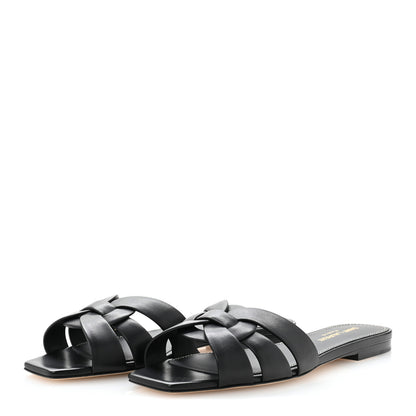 Saint Laurent Calfskin Tribute 05 Slide Sandals 36.5 Black 4 of 10