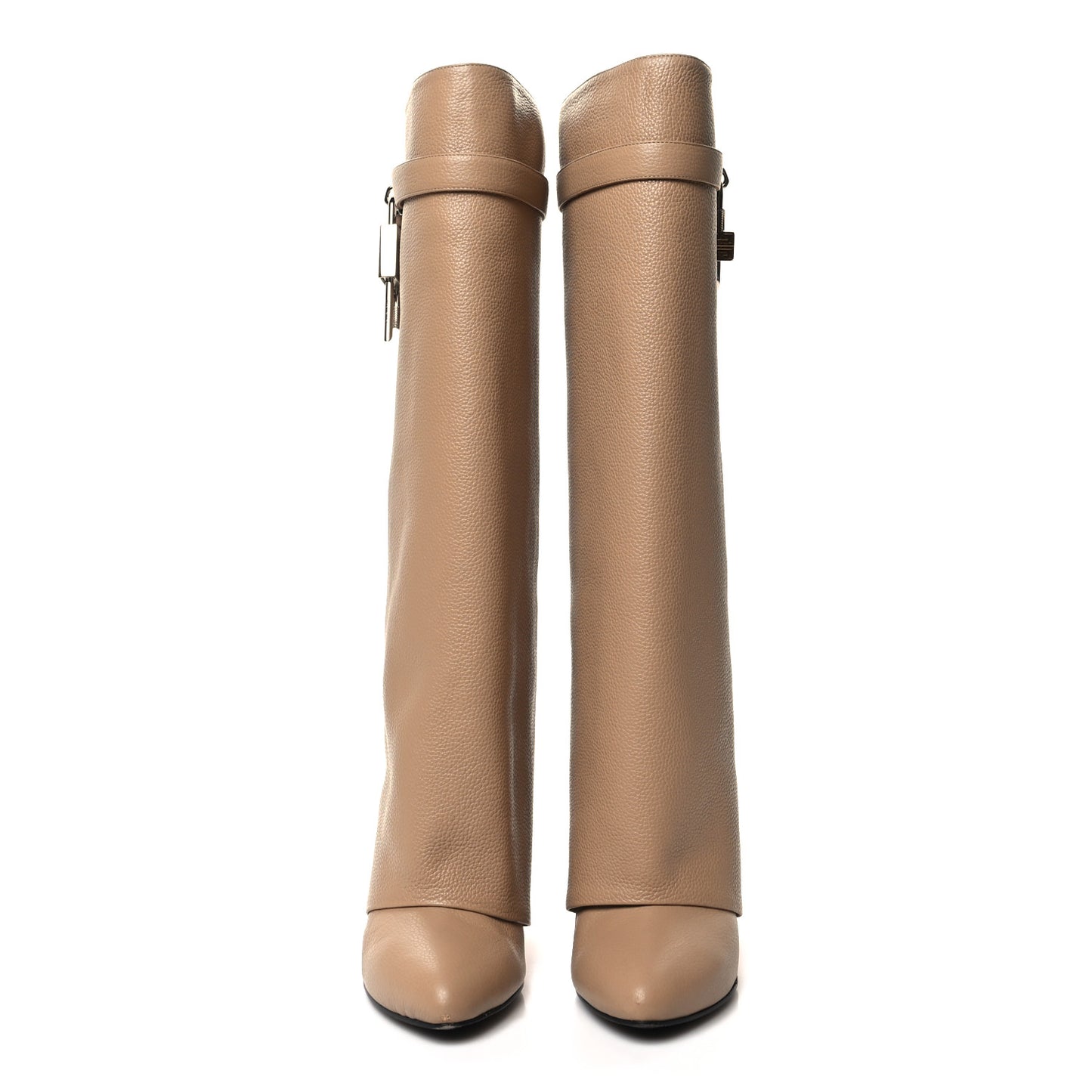 Calfskin Shark Lock Pant Boots 40.5 Beige