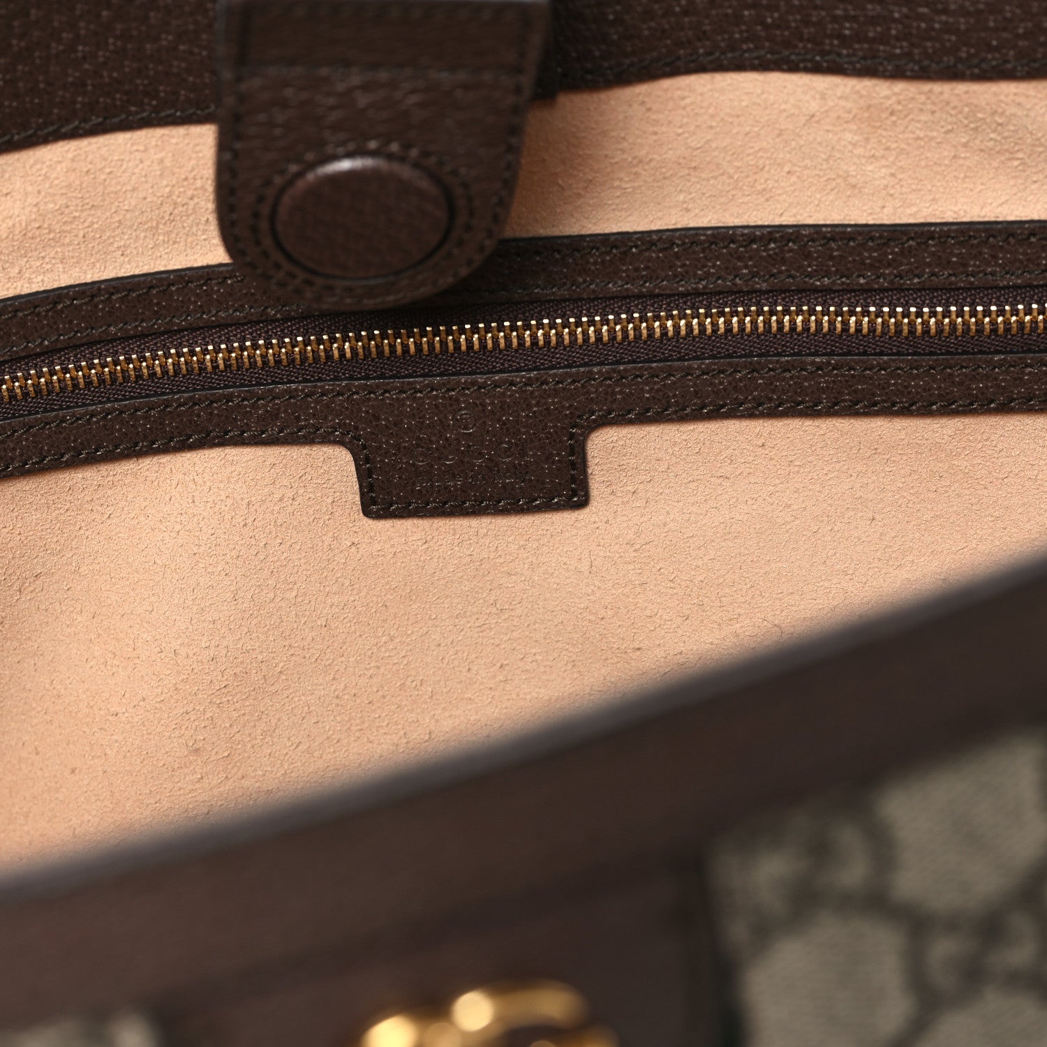 Gucci GG Supreme Monogram Textured Calfskin Web Medium Ophidia Shopping Tote Beige Ebony New Acero 6 of 11