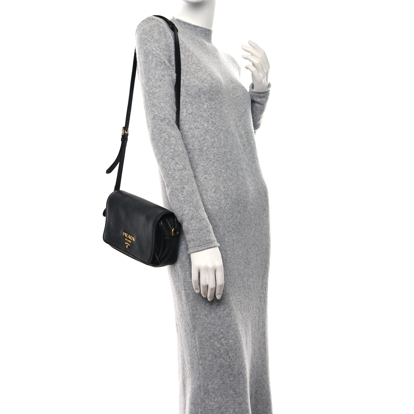 Vitello Phenix Crossbody Bag Black