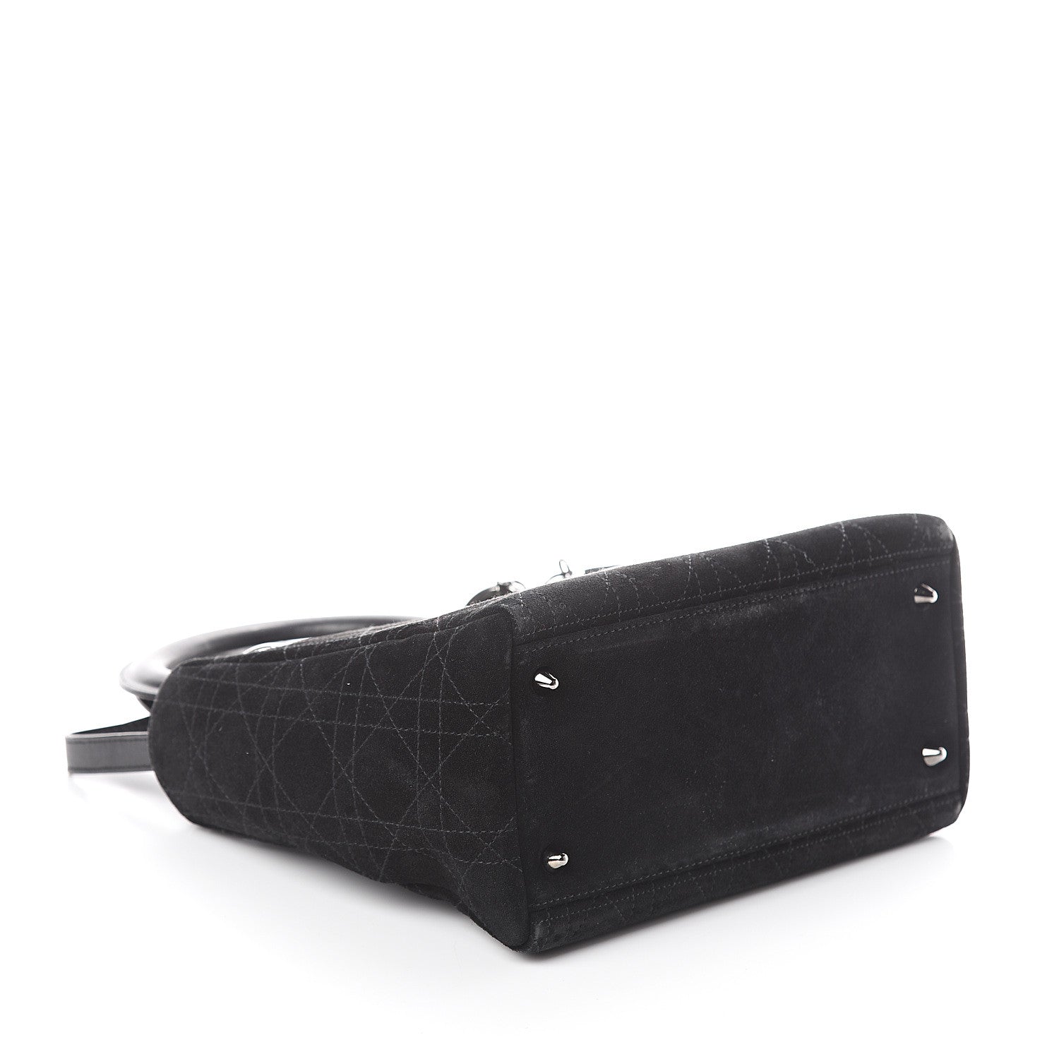 Christian Dior Suede Cannage Stitched Medium Lady Dior Black 3 of 7