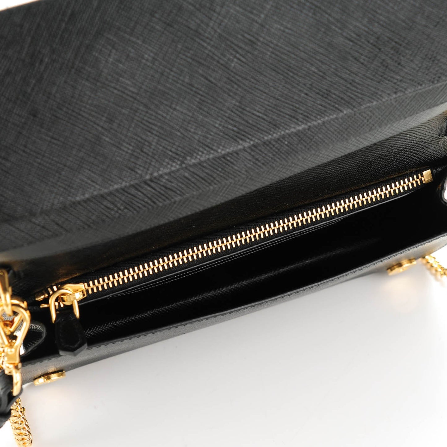Saffiano Metal Phone Wristlet Crossbody Wallet Black
